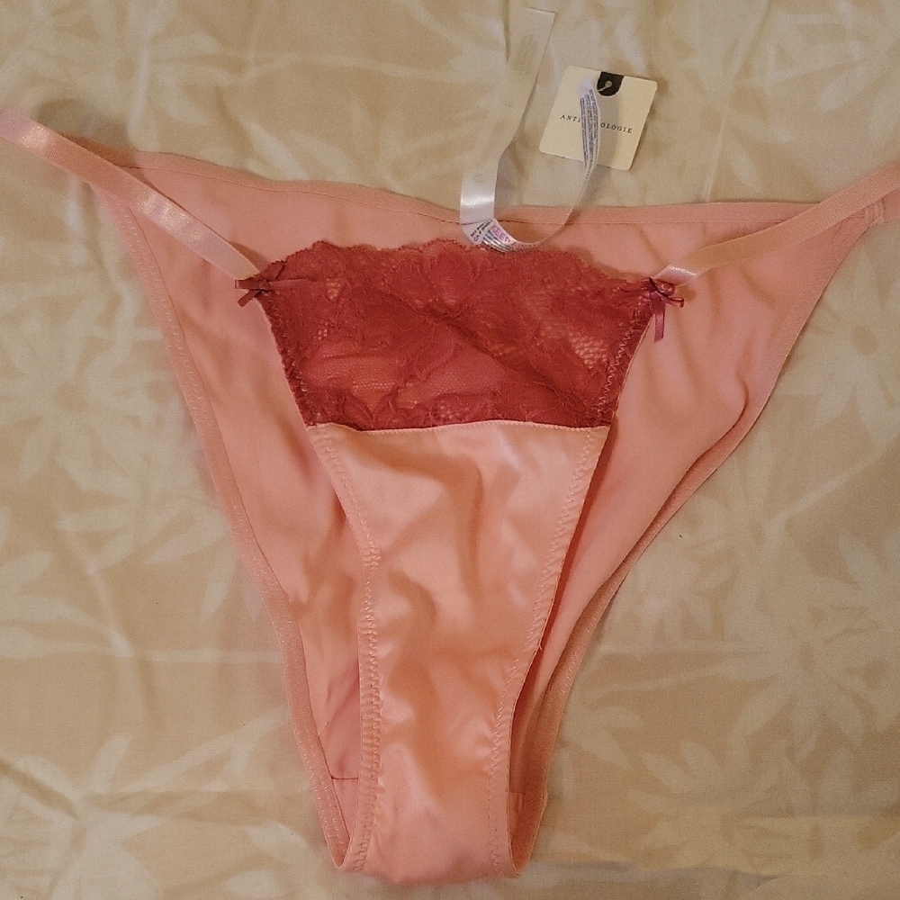 Anthropologie Pink and Red Lace Panties
